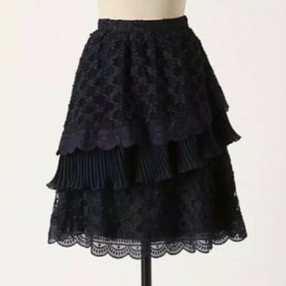 Anthropologie Dresses & Skirts - MOULINETTE SOEURS 'TATTED TIDES' Tiered Lace Skirt